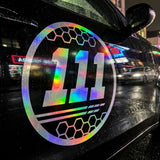Custom Iridescent Racing Number Stickers for Cars (Set of 2) - RCC010 - StickerBao Wheel Sticker Store
