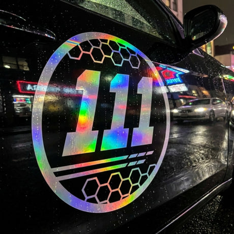Custom Iridescent Racing Number Stickers for Cars (Set of 2) - RCC010 - StickerBao Wheel Sticker Store