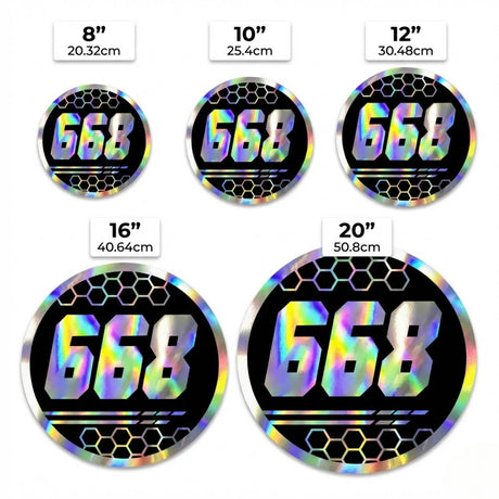 Custom Iridescent Racing Number Stickers for Cars (Set of 2) - RCC010 - StickerBao Wheel Sticker Store