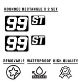 Custom SCCA Race Number Class Sticker Autocross Number Plate Class Magnet - SCCA05 Rectangle Black & White