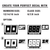 Custom SCCA Race Number Class Sticker Autocross Number Plate Class Magnet - SCCA06 Rectangle Racing Number, Class and Name