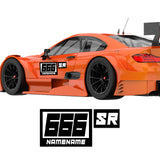 Custom SCCA Race Number Class Sticker Autocross Number Plate Class Magnet - SCCA06 Rectangle Racing Number, Class and Name