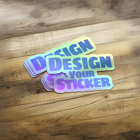 Any Shape | Holographic Custom Die Cut Sticker Personalized Iridescent Stickers for Business Logo Laptop Thank You Graduation Vulgar Sticker - StickerBao Wheel Sticker Store