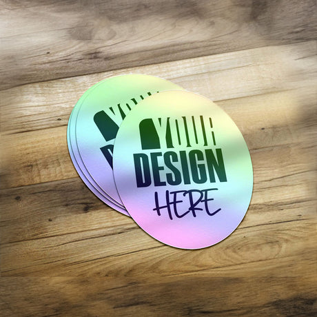 Oval | Holographic Custom Die Cut Sticker Personalized Iridescent Stickers for Business Logo Laptop Thank You Graduation Vulgar Stickers - StickerBao Wheel Sticker Store