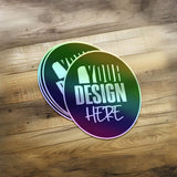 Oval | Holographic Custom Die Cut Sticker Personalized Iridescent Stickers for Business Logo Laptop Thank You Graduation Vulgar Stickers - StickerBao Wheel Sticker Store