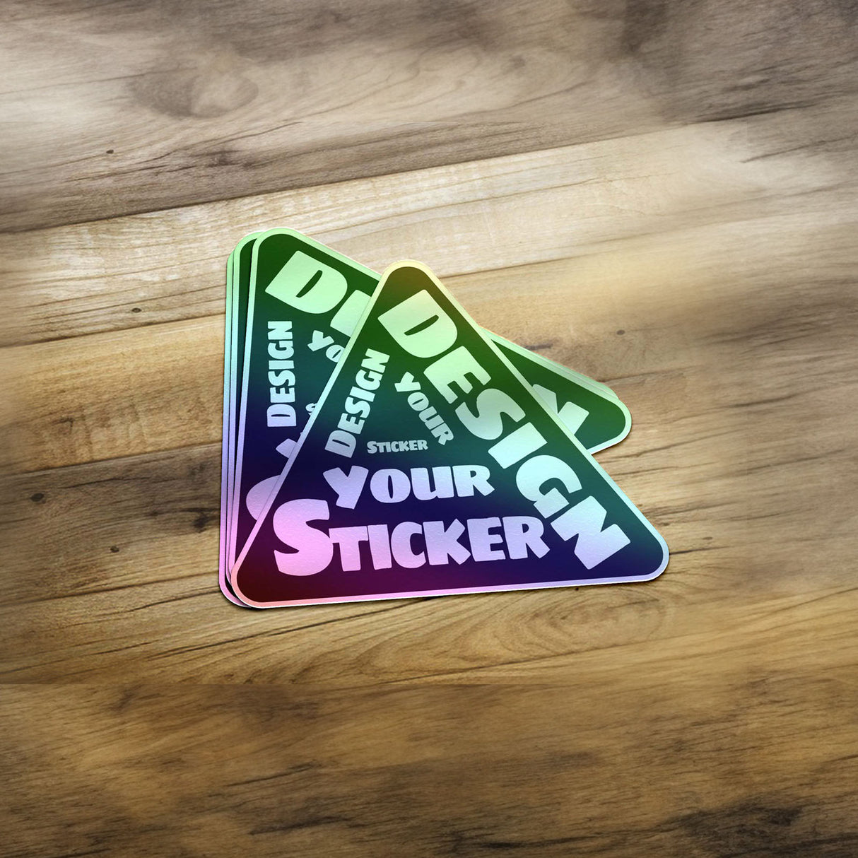 Triangle | Holographic Custom Die Cut Sticker Personalized Iridescent Stickers for Business Logo Laptop Thank You Graduation Vulgar Stickers - StickerBao Wheel Sticker Store