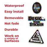 Any Shape | Holographic Custom Die Cut Sticker Personalized Iridescent Stickers for Business Logo Laptop Thank You Graduation Vulgar Sticker - StickerBao Wheel Sticker Store