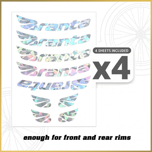 For Branta C45 Wheel Decal Set – 700C Road Bike Rim Stickers (45mm Depth, Holo Glitter / Holo Glitter)