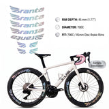 For Branta C45 Wheel Decal Set – 700C Road Bike Rim Stickers (45mm Depth, Holo Glitter / Holo Glitter)