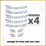 For Branta C45 Wheel Decal Set – 700C Road Bike Rim Stickers (45mm Depth, Holo Glitter / Holo Glitter)