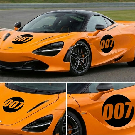 Pro-Series Custom Hollow Racing Number Decals – Solid Black Vinyl (Pair) - Style A - StickerBao Wheel Sticker Store