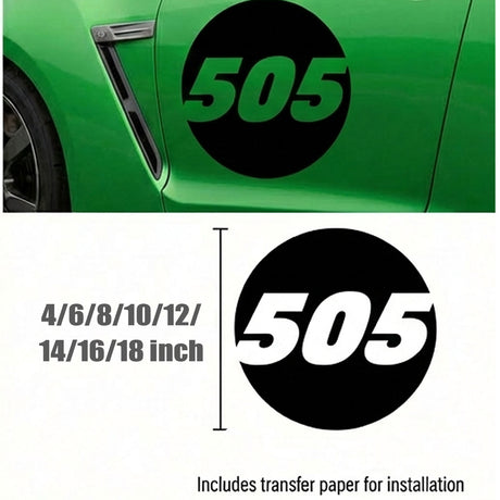 Pro-Series Custom Hollow Racing Number Decals – Solid Black Vinyl (Pair) - Style D - StickerBao Wheel Sticker Store