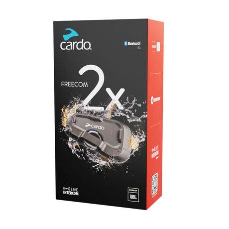 Cardo Freecom 2X Motorcycle Bluetooth Communication System Headset Intercom Black - StickerBao Wheel Sticker Store