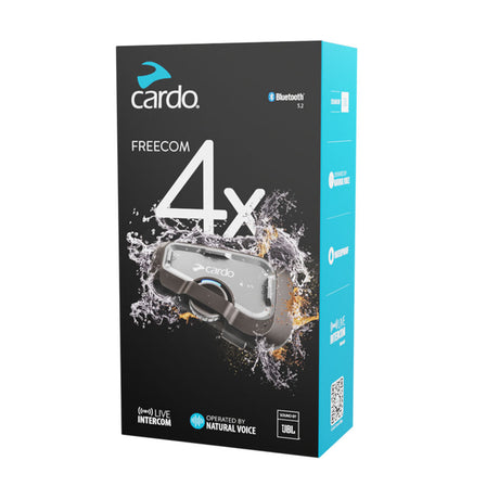 Cardo Freecom 4X Motorcycle Bluetooth Communication System Headset Intercom Black - StickerBao Wheel Sticker Store
