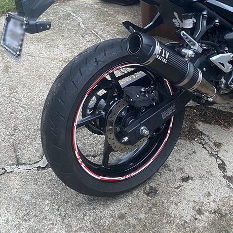 Check01 White Standard Edge Rim Sticker Universal Motorcycle 17 inch Wheel Stripe Decal For Ducati - StickerBao Wheel Sticker Store