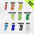 Custom racing number sticker for personalizing race gear diecut stickers motocross off-road rally car number stickers