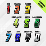 Custom racing number sticker for personalizing race gear Diecut stickers 1 2 3 4 5 6 7 8 9 0