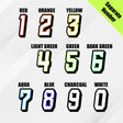 Custom racing number sticker for personalizing race gear diecut stickers motocross off-road rally car number stickers