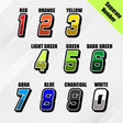 Custom racing number sticker for personalizing race gear diecut stickers motocross off-road rally car number stickers