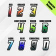 Custom racing number sticker for personalizing race gear diecut stickers motocross off-road rally car number stickers