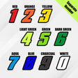 Custom racing number sticker for personalizing race gear diecut stickers motocross off-road rally car number stickers