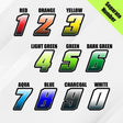 Custom racing number sticker for personalizing race gear diecut stickers motocross off-road rally car number stickers