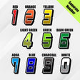 Custom racing number sticker for personalizing race gear diecut stickers motocross off-road rally car number stickers