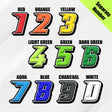 Custom racing number sticker for personalizing race gear diecut stickers motocross off-road rally car number stickers