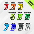 Custom racing number sticker for personalizing race gear diecut stickers motocross off-road rally car number stickers