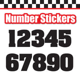 Single Number Decal Sticker Individual Numbers Decals 3 pcs Color Solid - Aardvark Font