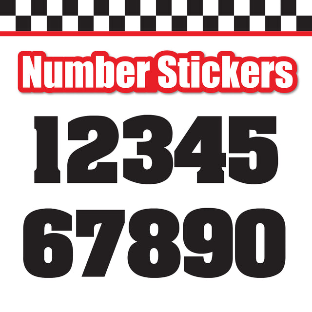 Single Number Decal Sticker Individual Numbers Decals 3 pcs Color Solid - Aardvark Font