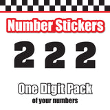 Single Number Decal Sticker Individual Numbers Decals 3 pcs Color Solid - Aardvark Font