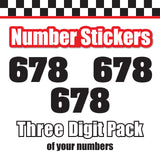 Single Number Decal Sticker Individual Numbers Decals 3 pcs Color Solid - Aardvark Font