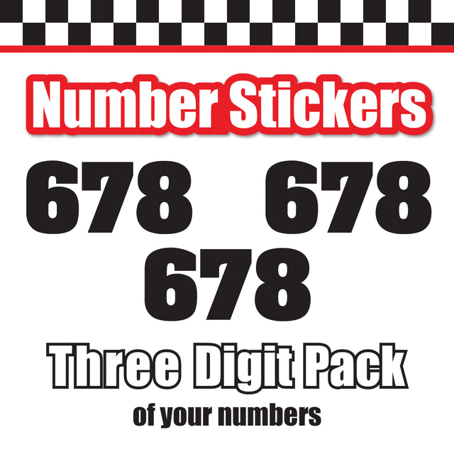 Single Number Decal Sticker Individual Numbers Decals 3 pcs Color Solid - Aardvark Font