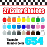 Single Number Decal Sticker Individual Numbers Decals 3 pcs Color Solid - Aardvark Font