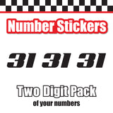 Single Number Decal Sticker Individual Numbers Decals 3 pcs Color Solid - AddCityboy Font