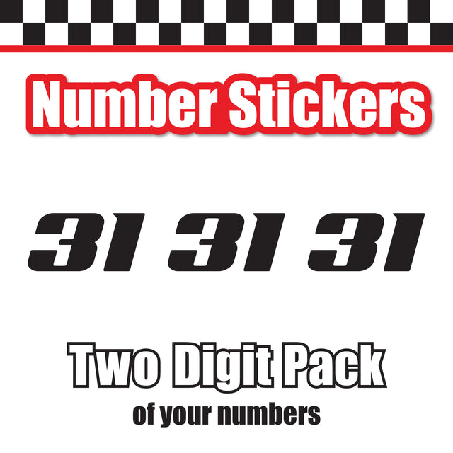 Single Number Decal Sticker Individual Numbers Decals 3 pcs Color Solid - AddCityboy Font