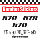 Single Number Decal Sticker Individual Numbers Decals 3 pcs Color Solid - AddCityboy Font