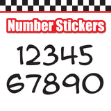 Single Number Decal Sticker Individual Numbers Decals 3 pcs Color Solid - Anime Font