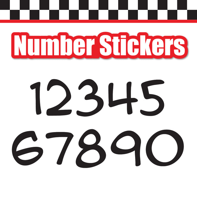 Single Number Decal Sticker Individual Numbers Decals 3 pcs Color Solid - Anime Font