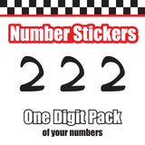 Single Number Decal Sticker Individual Numbers Decals 3 pcs Color Solid - Anime Font