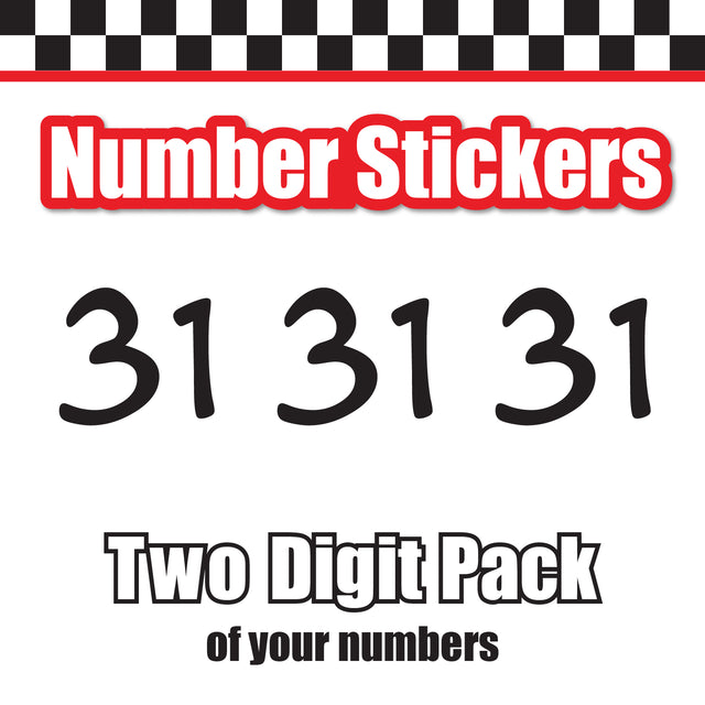 Single Number Decal Sticker Individual Numbers Decals 3 pcs Color Solid - Anime Font