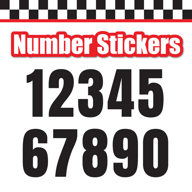 Single Number Decal Sticker Individual Numbers Decals 3 pcs Color Solid - Anton Font