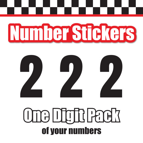 Single Number Decal Sticker Individual Numbers Decals 3 pcs Color Solid - Anton Font