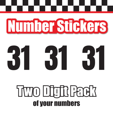 Single Number Decal Sticker Individual Numbers Decals 3 pcs Color Solid - Anton Font