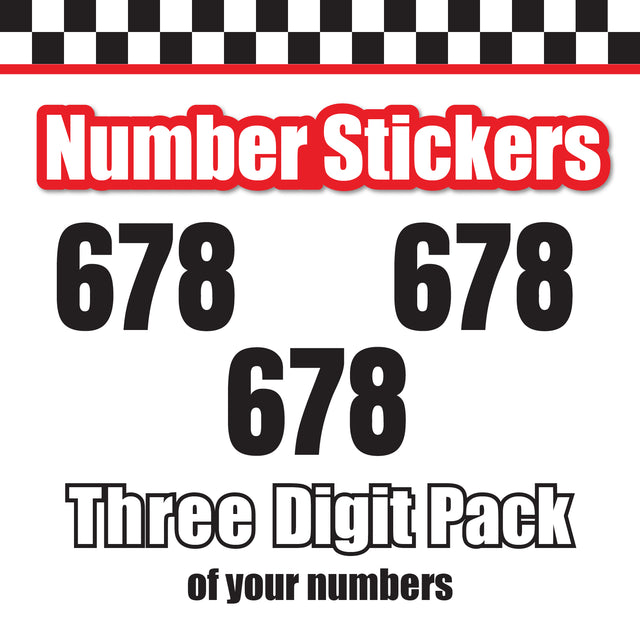 Single Number Decal Sticker Individual Numbers Decals 3 pcs Color Solid - Anton Font