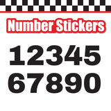 Single Number Decal Sticker Individual Numbers Decals 3 pcs Color Solid - Archivo Black Font