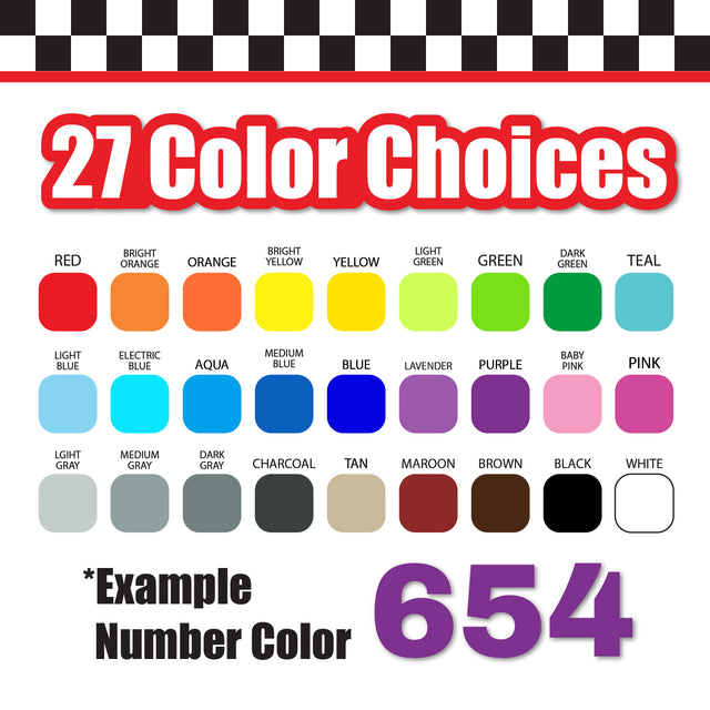 Single Number Decal Sticker Individual Numbers Decals 3 pcs Color Solid - Archivo Black Font