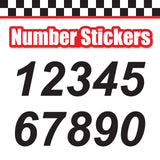 Single Number Decal Sticker Individual Numbers Decals 3 pcs Color Solid - Arial Bold Italic Font