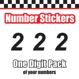 Single Number Decal Sticker Individual Numbers Decals 3 pcs Color Solid - Arial Bold Italic Font